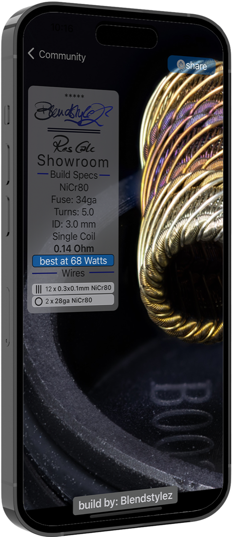 ResCalc Showroom — community build specs